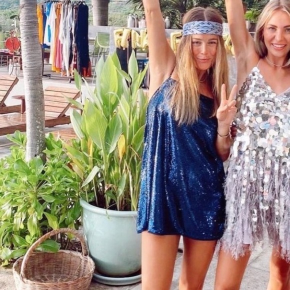 Free People Dresses & Skirts - Revolve Free People Blue Sequin Dress